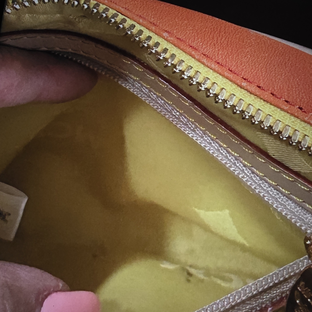 **EUC** MCM White/Pink/Yellow Leather Crossbody Bag - Picture 4 of 8